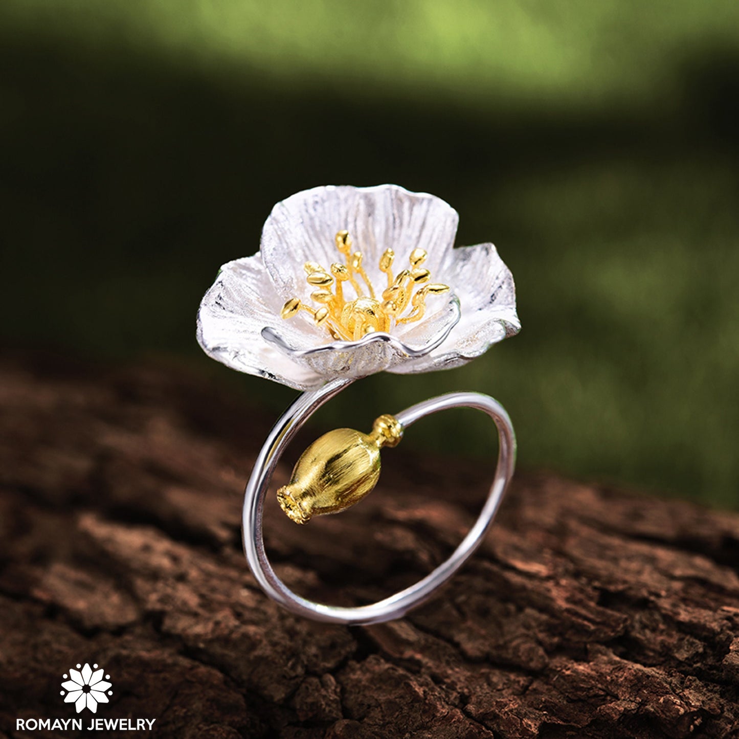 Poppy Flower Ring