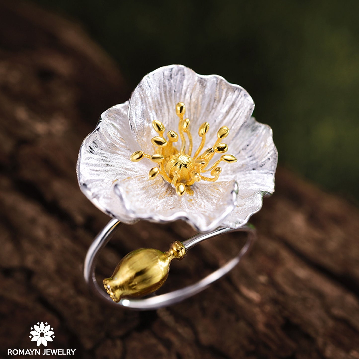 Poppy Flower Ring