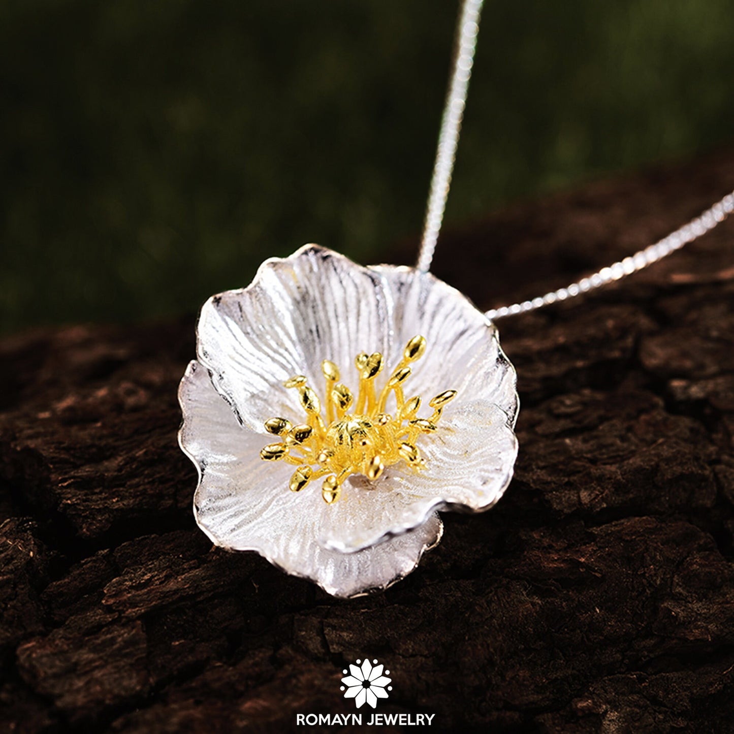 Poppy Flower Necklace