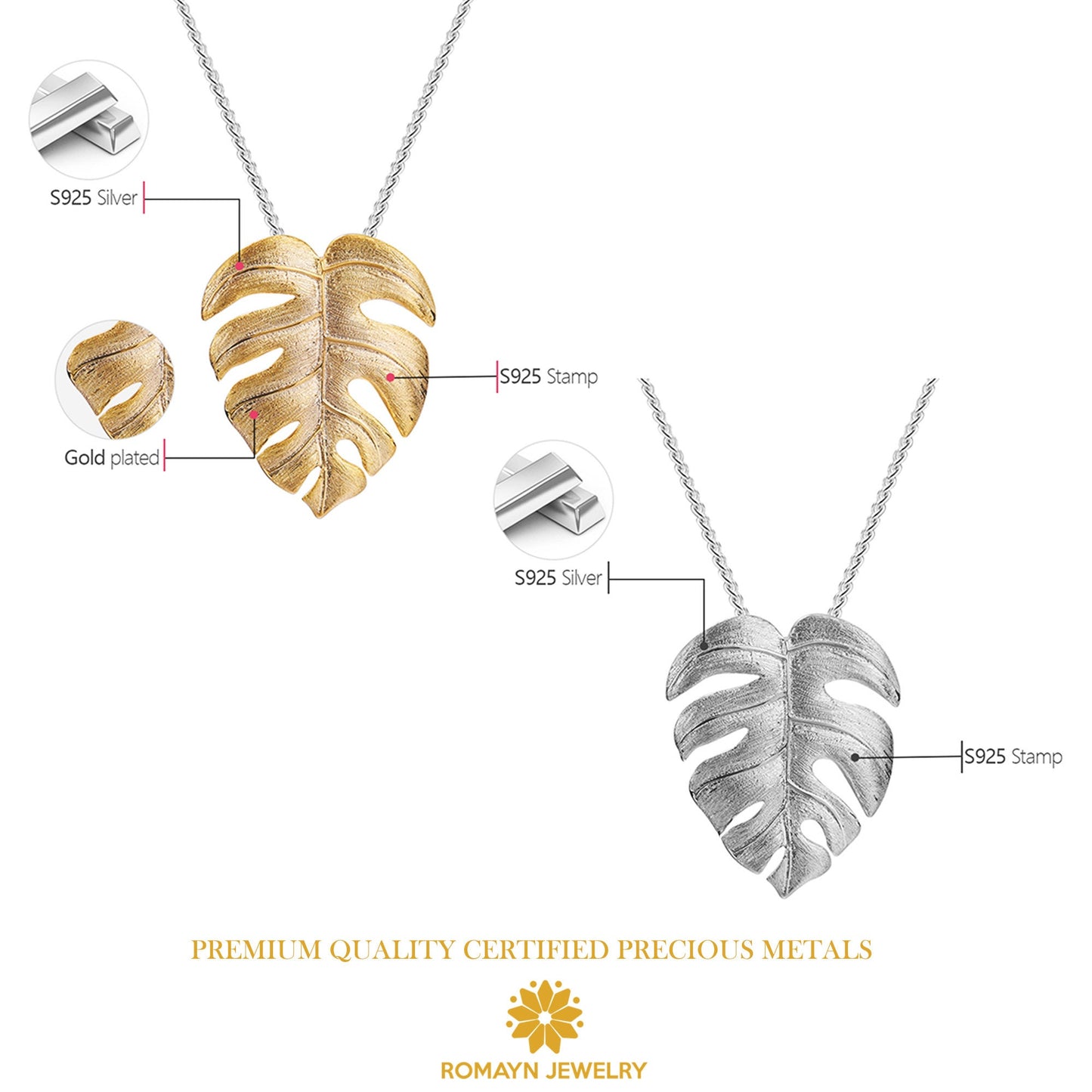 Monstera Leaf Necklace