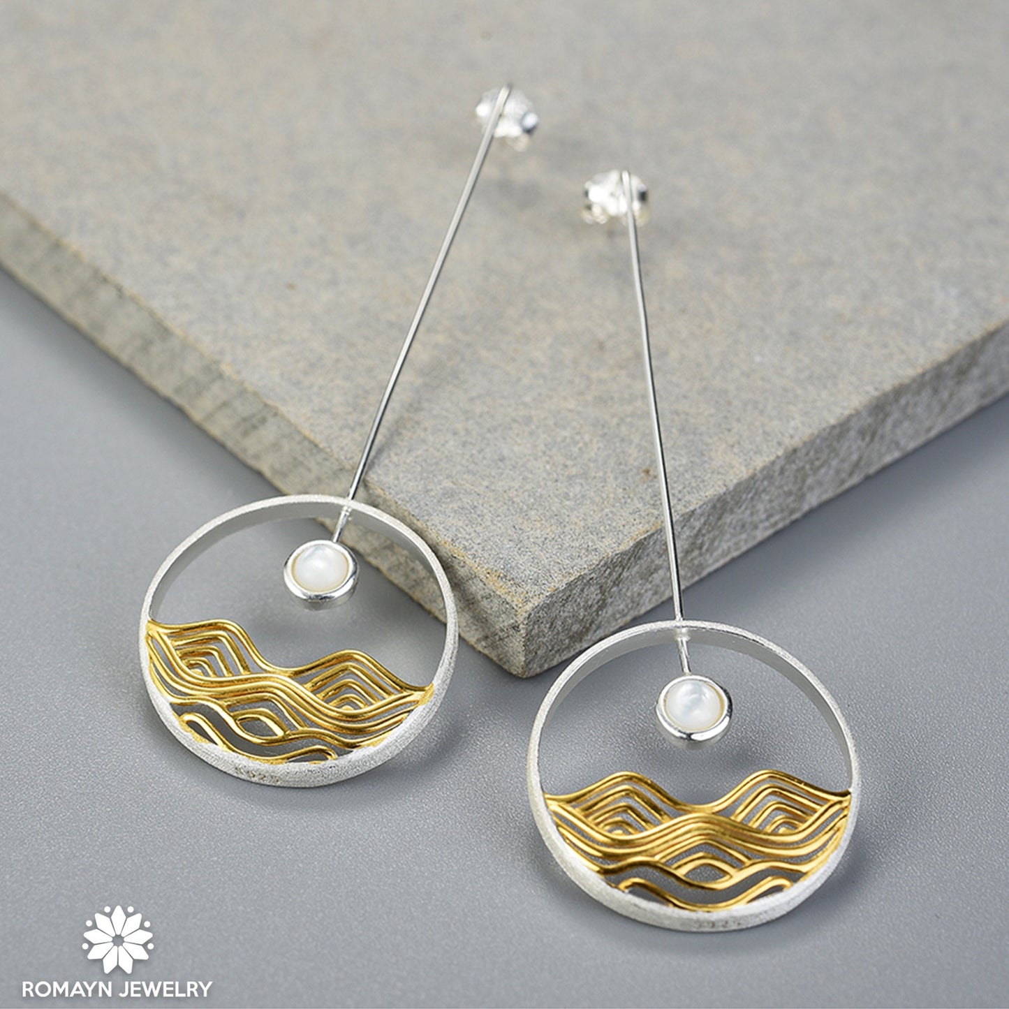 Moonlight and Ocean Waves Earrings