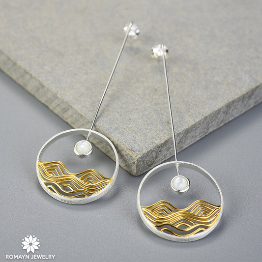 Moonlight and Ocean Waves Earrings