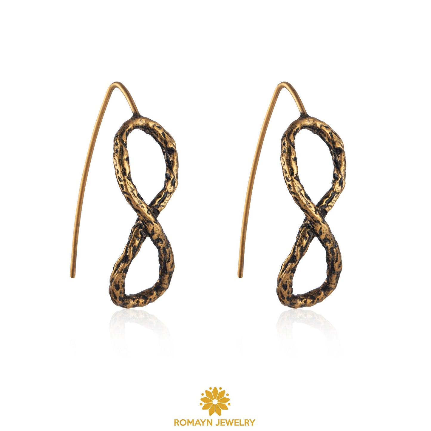 Infinity Antique Gold Earrings