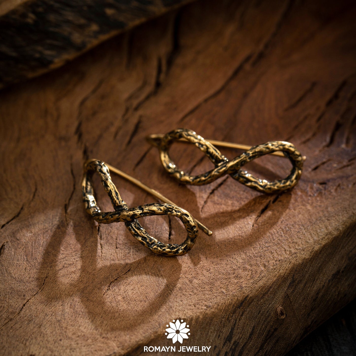 Infinity Antique Gold Earrings