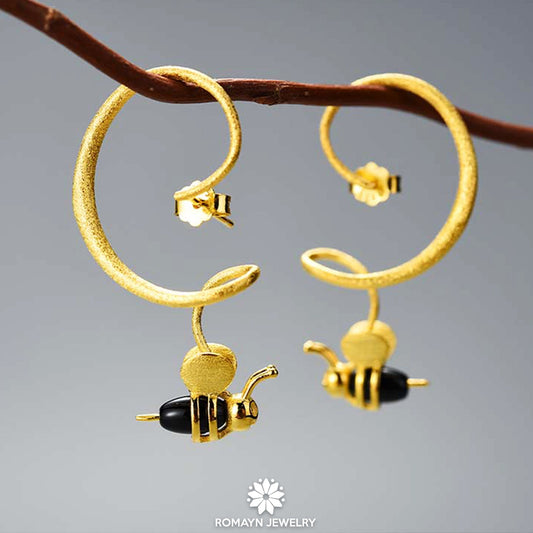 Honey Bee Twisted Drop Earrings