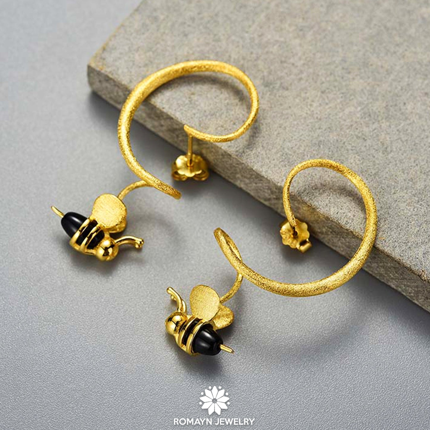 Honey Bee Twisted Drop Earrings