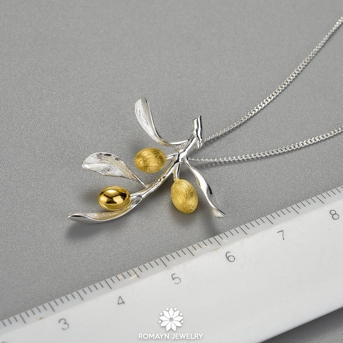 Olive Leaves Branch Fruits Necklace