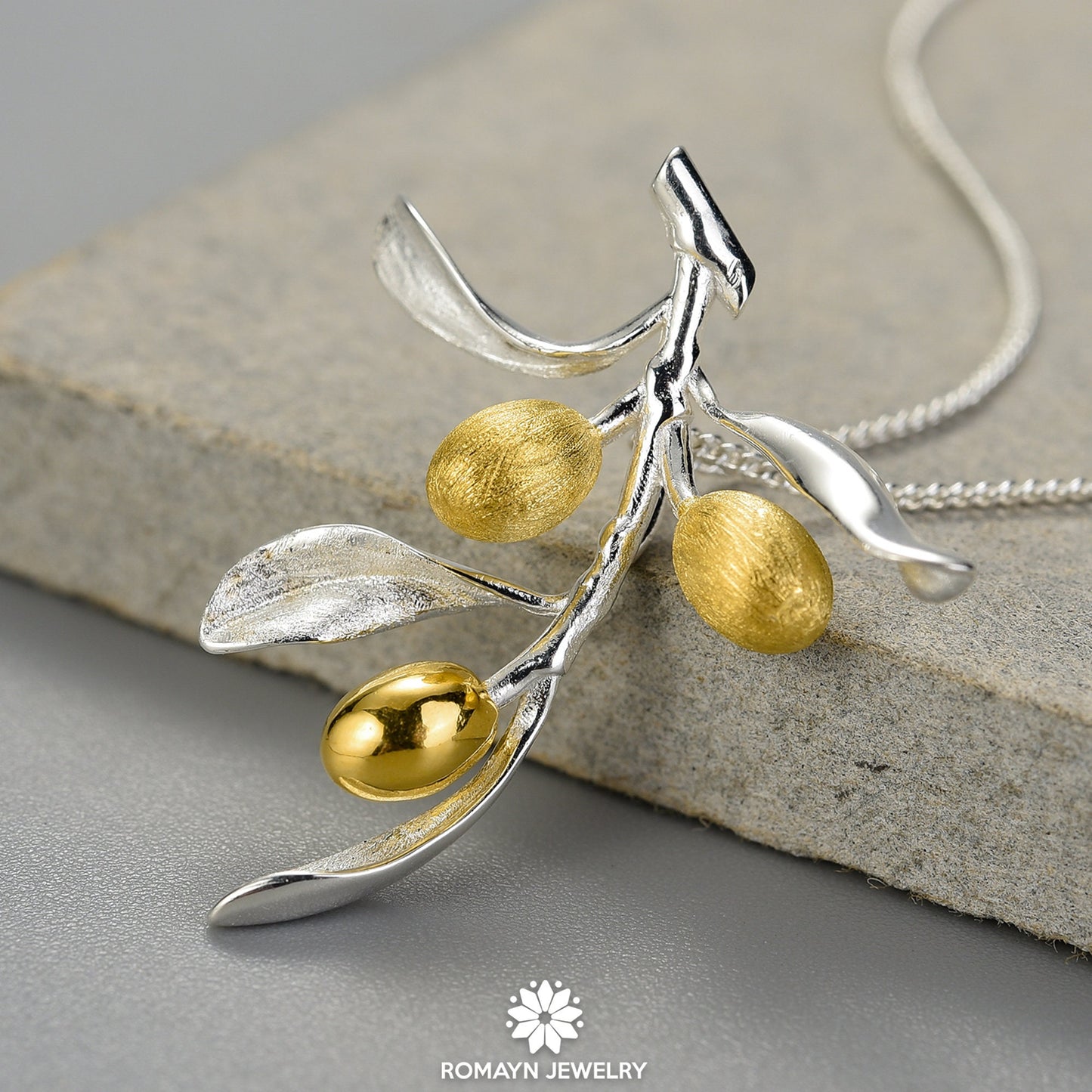 Olive Leaves Branch Fruits Earrings