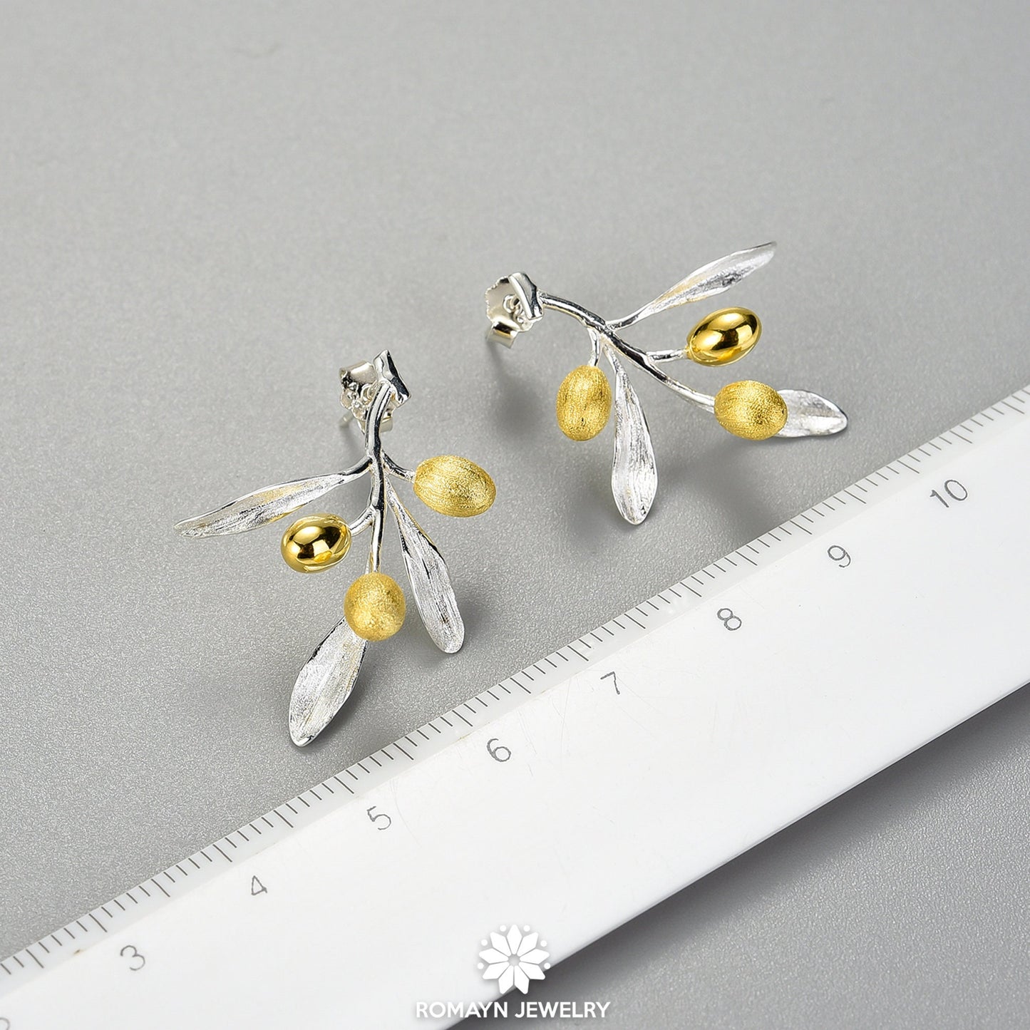 Olive Leaves Branch Fruits Earrings