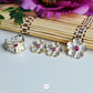 Peony Flower Pink Tourmaline Gemstone Earrings