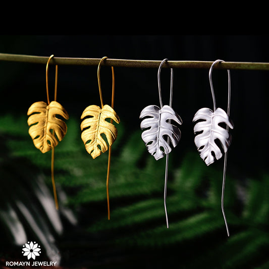 Monstera Leaf Earrings