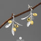 Olive Leaves Branch Fruits Earrings