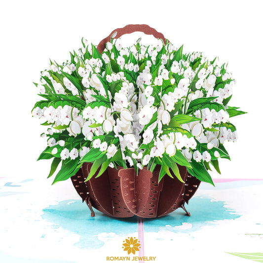 Lily of the Valley Flower Basket Card