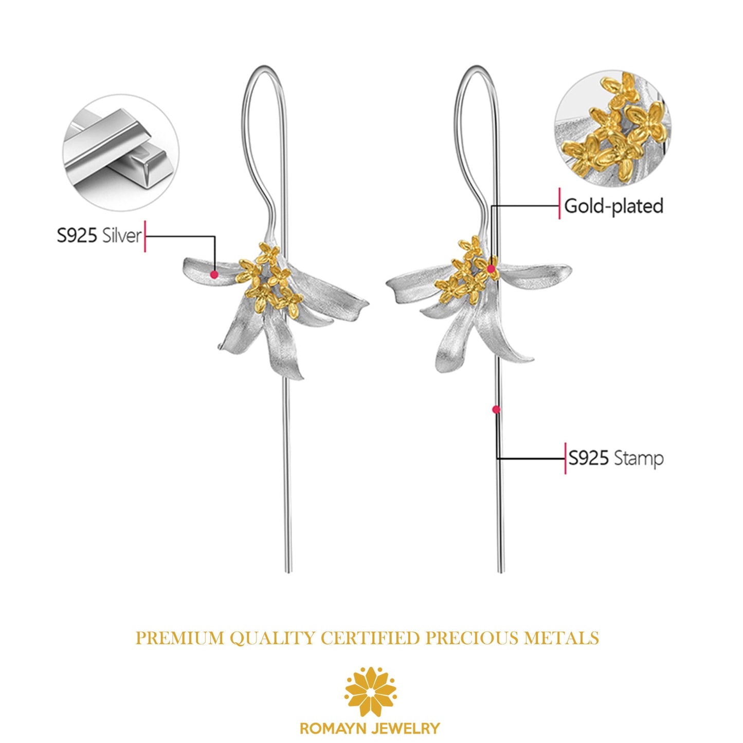 Osmanthus Fragrance Flower Earrings