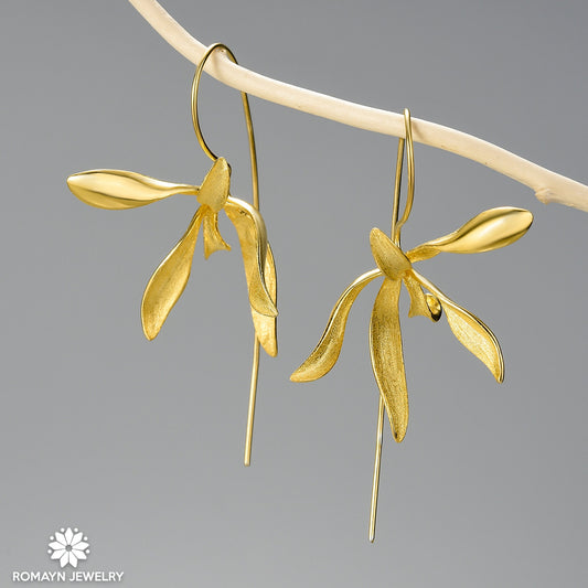 Orchid Flower Earrings