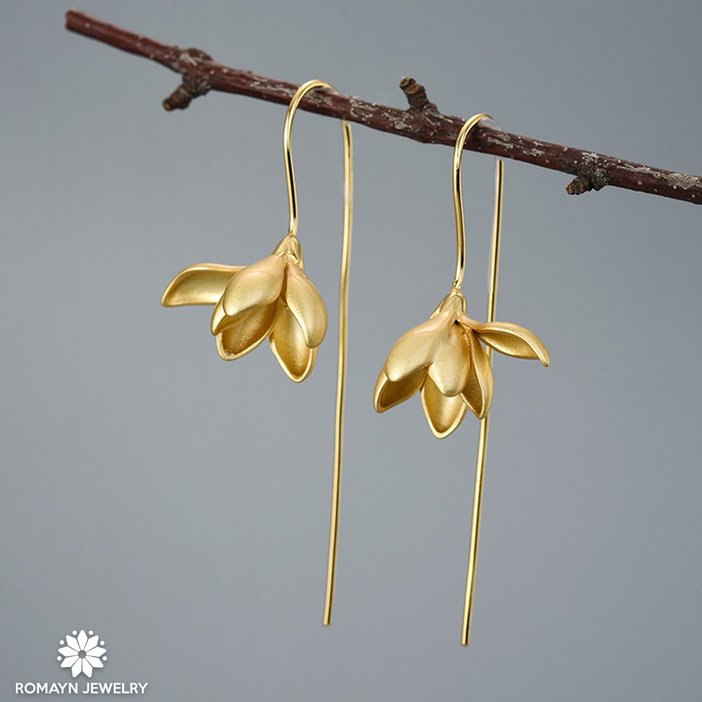 Magnolia Flower Earrings