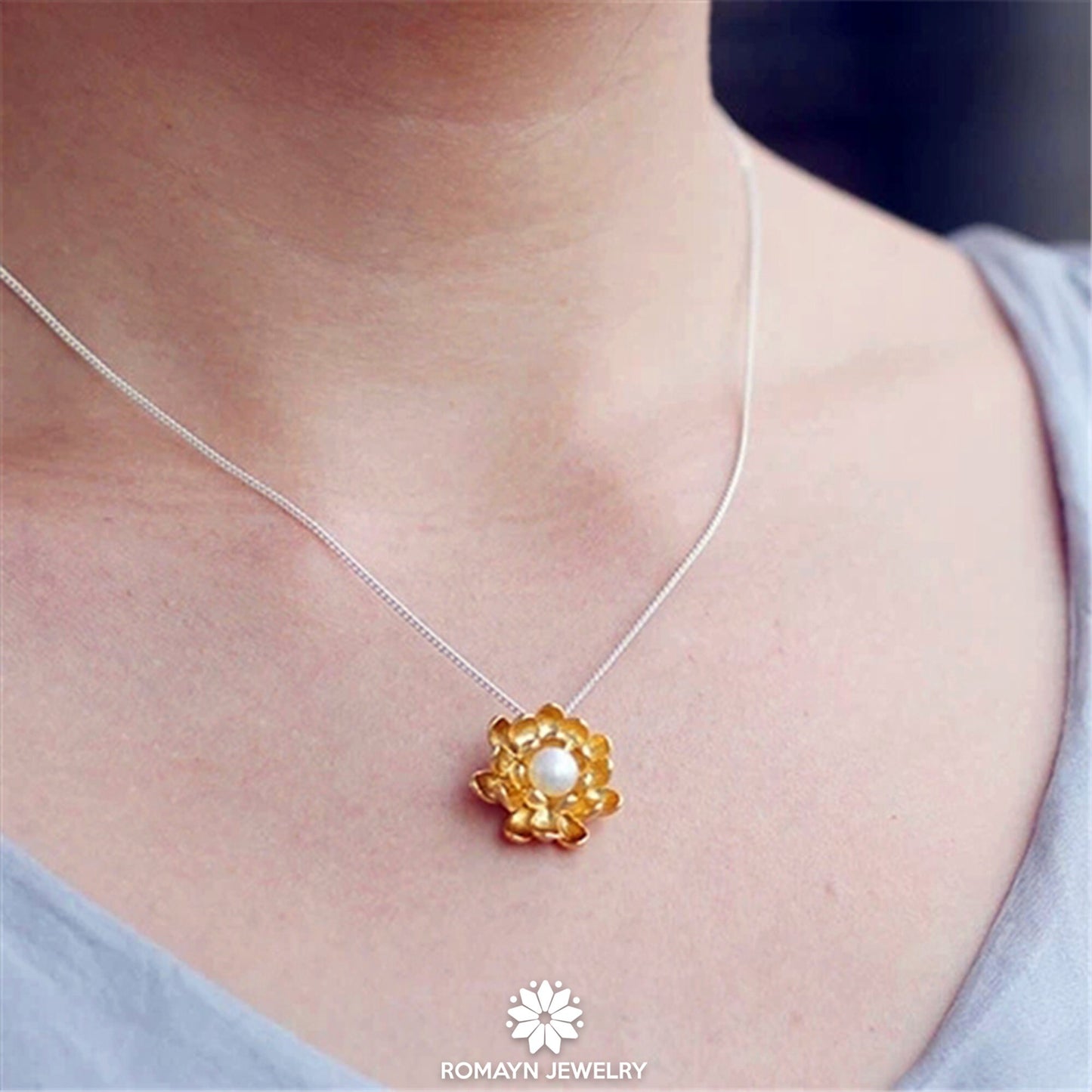 Blooming Lotus Flower Necklace