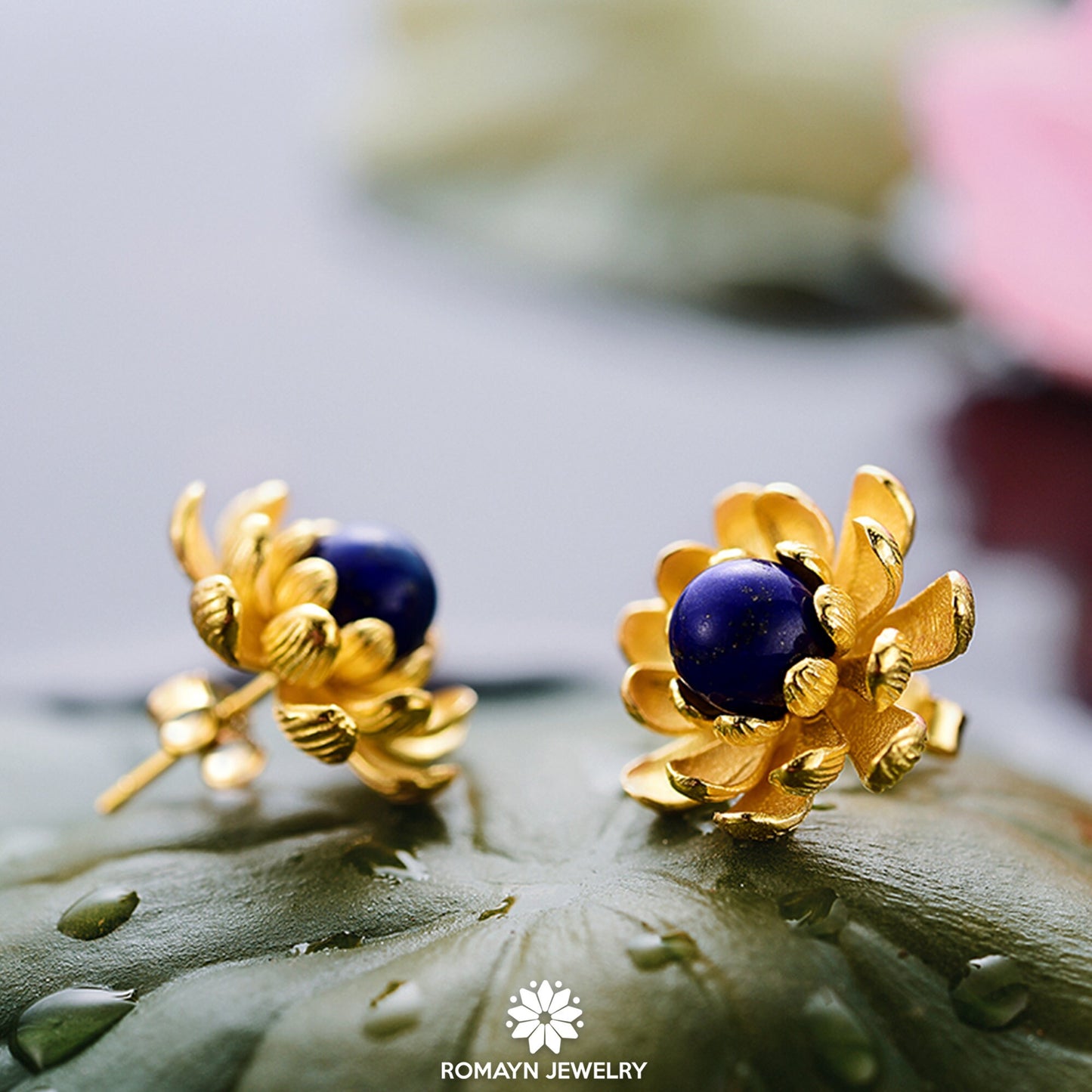 Blooming Lotus Flower Earrings