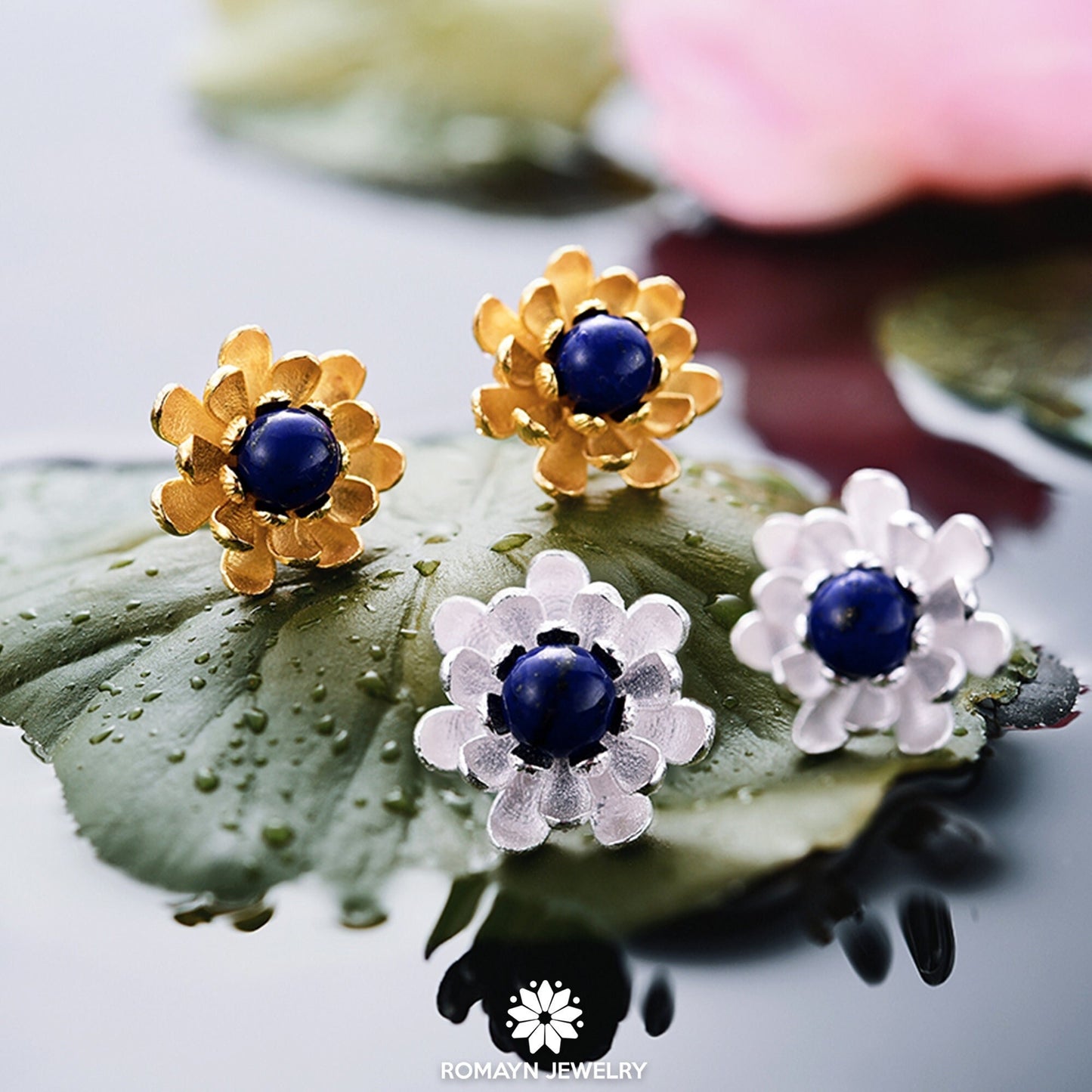 Blooming Lotus Flower Earrings