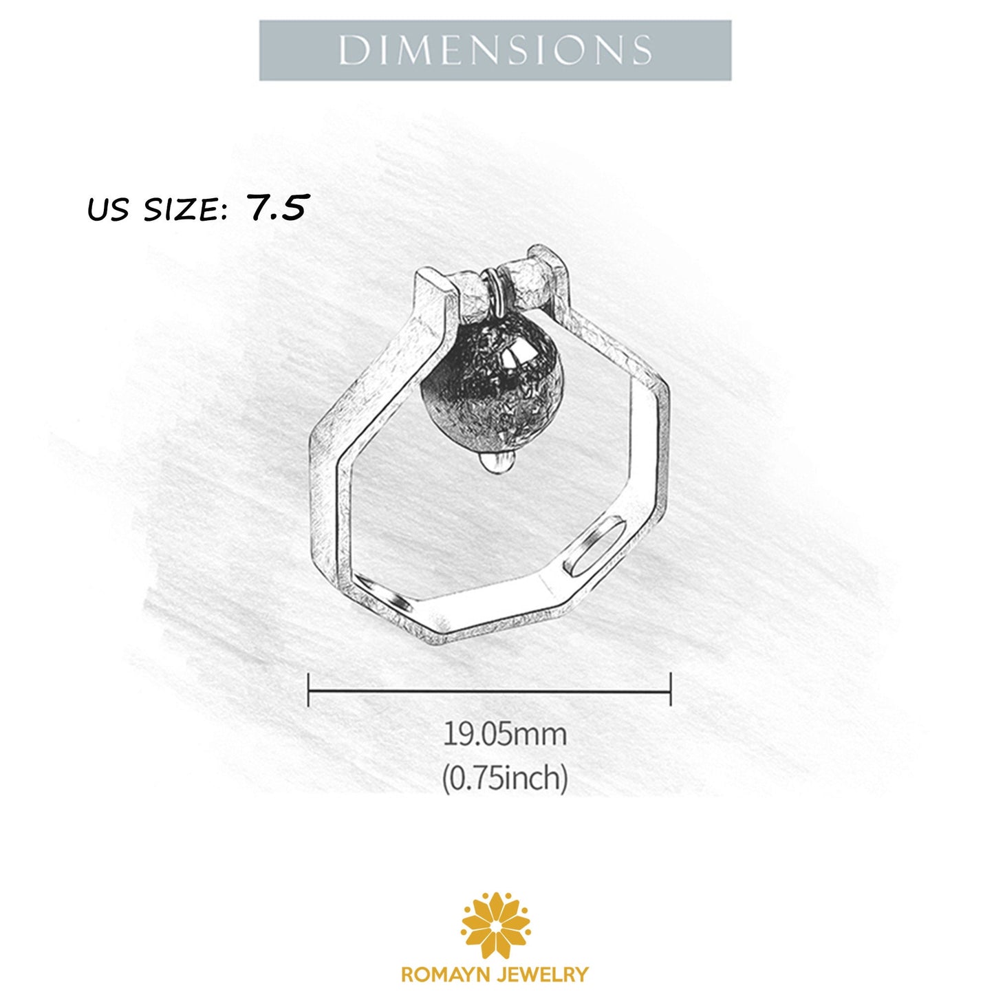 Octagon Ring Necklace, 2 in 1 Ring
