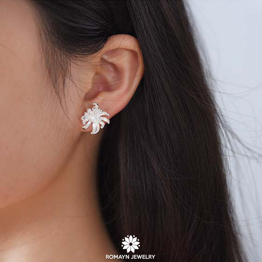 Chrysanthemum Flower Stud Earrings