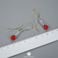 Pin Rose Flower Earrings, Wavy Rose Flower Earrings
