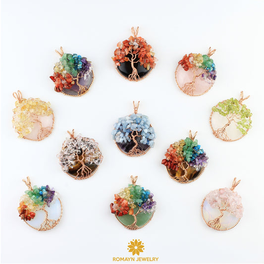 Gemstone Tree Of Life Necklaces, Wholesale Price